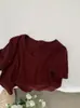 Omalai Cuello en V Hombro Derecho Color Sólido Ajustado Manga Corta Camiseta Interior Primavera Versátil Camiseta Base Top Venta al por Mayor 5885