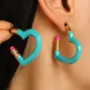 Pendientes de lápiz de aceite con forma de gota de color de contraste simple europeo y americano, pendientes femeninos creativos, frescos y divertidos, nuevos pendientes al por mayor