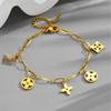 Pulseira de aço titânio trevo de quatro folhas, moda sem desbotar, feminina, simples, luxo leve, estilo ins, tendência, acessórios de joias personalizados
