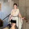 Top Capa Elegante e Luxuoso Estilo Francês Ls para Mulheres, Guangzhou Treze Linhas Primavera 2026 Novo Roupas Irregulares para Mulheres 61289