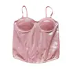 Nuevo producto más vendido de estilo europeo y americano: camisola brillante con corte slim retro, top bustier de espina de pez transpirable y elegante para mujer