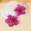 Pendientes de Botón de Flor Acrílicos Transparentes de Personalidad Exagerada de Moda Transfronterizos Europeos y Americanos Versátil Temperamento Pendientes de Calle Accesorios para Orejas