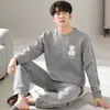 Pijama de sándwich para hombre, traje de algodón de aire para invierno, primavera y otoño, engrosado, para padres de mediana edad, ropa para exteriores y del hogar, venta al por mayor