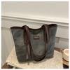 Bolso de mano vintage de gran capacidad para mujer, nuevo bolso de hombro texturizado de moda 2024, bolso de trabajo sencillo