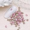 Unhas rosa mini tamanho pequeno zircônia banhado na base Super Flash formato de fundo pontudo micro zircônia cor mista diamante luz luxo joia de unha