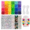 Cuentas de barril calientes transfronterizas de 24 colores 720 cuentas de letras 980 joyería hecha a mano DIY caja con hilo elástico
