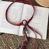 Acessórios de Cinto Lenço de Seda Vermelho de Garota Hot Americana Retrô Hip-Hop Punk Doce Cool Estiloso Moderno Elegante Cinto de Costura
