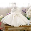 Vestido Branco de Florista Casamento Princesa Vestido Tutu Festa de 1º Aniversário do Bebê Competição Infantil Performance Roupa Estilosa