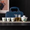 Juego de té de viaje una tetera de tres tazas de porcelana blanca kung fu tazón para invitados rápidos actividades de empresa hotel banco regalo de acompañamiento