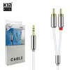 KIN-KY142 1-2 AV Línea de Audio Línea de Audio Línea de Auriculares 3.5mm a Doble RCA 2rca Línea de Audio