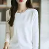 Nova blusa de base de tricô gola redonda estilo coreano para mulheres, suéter de gola redonda slim fit de primavera para atacado, fleece Andy feminino, 2025 transfronteiriço