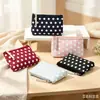 Bolsa de maquillaje de tela de lunares transfronteriza, bolsa de almacenamiento con cremallera impermeable, bolsa de aseo portátil, bolsa pequeña para teléfono y llaves