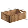 Cesta de Armazenamento para Gabinete Kens Mesa de Centro Japonesa Caixa de Diversos Rattan Sintético Trançado Cesta de Armazenamento para Entrada Casa Caixa de Armazenamento para Mesa