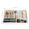 Caja Divisoria Organizadora de Cubiertos para Cajón de Cocina, Caja de Almacenamiento Compartimentada Multifuncional Extensible para Cuchillos, Tenedores y Palillos
