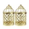 Produtos de artesanato em metal dourado estilo europeu, gaiola de pássaros, castiçal, ornamentos para casa, casamento, jantar à luz de velas, adereços decorativos