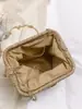Bolso Tejido de Paja 2026 Nuevo Estilo Estilo Bosque Chica Dulce Moda Calado Bolso de Hombro Elegante Cadena Cruzado Bolso de Playa