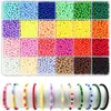 Cuentas acrílicas para dulces multicolor de 6/8 mm, cuadrícula de 24/28, accesorios para pulseras de cuentas hechas a mano DIY