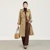 2616405-Nanyou Moda de Gama Alta Elegante Gabardina de Longitud Media con Cinturón de Doble Pecho Estilo Otoño/Invierno