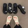 Sandalias de Playa de Plataforma con Aumento de Altura para Mujer Petite de Moda, Chanclas con Suela de Plataforma, Sandalias Deslizantes con Pedrería para Exteriores, Nuevo Modelo 2025