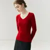 Suéter de Cachemira para Mujer BaiCaiRong Otoño/Invierno 2026 Cuello en V Diseño Versátil Ropa de Punto de Lana para Mujer