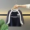1511 Camiseta de Manga Larga para Niños Nueva Primavera y Otoño Estilo Coreano Tops de Motocicleta para Niños, Moda Ropa Interior de Primavera para Bebés