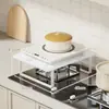 Fogão a Gás Rack de Elevação de Gás Rack de Armazenamento de Cozinha Suporte para Fogão Fogão de Indução Organizador de Armazenamento de Bancada Suporte para Panelas