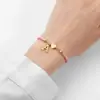 Comercio Exterior Clásico Letra Inicial A-Z Pulsera de Amor para Dama Pulsera Sencilla Ajustable de Cuerda Rosa Joyería para Dama