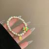 Pulsera de Mariposa con Esmalte de Doble Cara y Goteo de Aceite de Moda Lujo Ligero Nicho Todo Fósforo Colgante de Fortuna Pulsera Elástica con Perlas