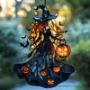 Colgante de ventana de vidrio emplomado acrílico 2D de bruja vintage transfronterizo decoración de Halloween para casa, balcón, jardín, colgante, regalo