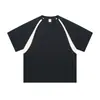 Vibe Tendencia Americana Puntadas de Color Contrastante Piel de Hielo Secado Rápido Camiseta Hiphop Manga de Cuerno Baloncesto Deportes Fitness Media Manga Hombre
