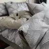 Juego de ropa de cama de cuatro piezas de estilo nórdico, 100% algodón puro, sábana y funda de edredón para cama de estudiante, juego de ropa de cama de alta gama en stock