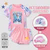 Nuevo conjunto de traje de baño de princesa de verano transfronterizo para niñas, traje de baño infantil, protector solar, secado rápido, diseño de dos piezas