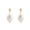 Brincos Elegantes e Versáteis de Pérolas de Água Doce de Nicho com um Toque de Luxo Leve e de Alta Qualidade, Apresentando um Design Simples e uma Personalidade Fashion