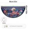 Producto de gran venta transfronteriza: Bandera Abanico Americana del 250º Día de la Independencia, Bandera Semicircular, Decoración para Jardín Exterior, Bandera de Poliéster