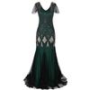 Vestido de Lentejuelas Transfronterizo de Amazon Vestido Gatsby Vintage talla grande Vestido de Fiesta de Banquete