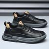 Tenis Casuales para Hombre 2025 Nuevos Zapatos Blancos de Moda Combinables para Hombre para Caminar al Aire Libre Zapatos de Cuero Transpirables de Suela Gruesa Transfronterizos