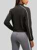 Ropa Deportiva Casual Nueva para Mujer de Principios de Otoño e Invierno, Chaqueta Cardigan Holgada Lineal de Color Contrastante, Ropa para Correr, Fitness y Yoga