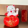 Gato de la Suerte Alimentado por Energía Solar con Función Automática de Saludo Sensible a la Luz, Decoración de Coche Gato de la Fortuna, Adorno Curativo para Aliviar el Estrés, Regalo para Ceremonia de Apertura