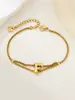 Nuevo Anillo de Acero Inoxidable al por Mayor Transfronterizo 26 Letras Inglesas Anillo de Doble Capa Pulsera Chapada en Oro