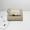 Cartera Nueva Corta para Mujer Transfronteriza, Color Sólido Simple, Bordado Vintage de Alta Gama, Cartera para Mujer con 70% de descuento, Al por Mayor en Stock