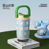 Nuevo Modelo de Taza de Café de Acero Inoxidable 316 de Alta Calidad con Asa para Estudiantes, Vaso de Agua Portátil para Exteriores con Doble Popote para Beber