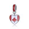 Corazón Goteando Aceite Transfronterizo Pulsera Pendientes Accesorios Colgantes Bandera Canadiense Llavero de Cuerda DIY Colgante Venta al por Mayor
