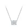 Colar de Prata Esterlina S925 Novo Estilo Pequeno Cubo de Açúcar com Diamante Único para Mulheres, Design Moderno e Versátil com um Toque de Luxo, Corrente para Clavícula