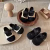 Zapatos de Cuero de Moda para Niños 2026 Primavera y Otoño Nuevos Estilo Coreano Zapatos de Princesa con Bloques de Color para Niñas Zapatos Planos Elegantes de Suela Suave