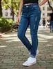 [Personalización de Jeans] Pantalones Rectos Sueltos de Pierna Ancha Transfronterizos Latinoamericanos Ropa de Denim Elástico de Algodón Europea y Americana Personalización