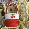 Cesta tejida a mano de arcoíris Regalo de agradecimiento para la luna llena del bebé y el primer cumpleaños Recuerdos de fiesta para el banquete de 100 días de los niños Tejido de vida