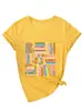 Leia Mais Livros Amazon Wish Site Independente Camiseta Feminina Elegante e Estilosa de Manga Curta com Decote V Camiseta Básica