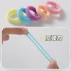Liga de Goma Pequeña Coreana de Alta Elasticidad Banda para el Cabello Pequeña para Niñas Que No Daña la Cuerda para el Cabello Diadema Linda Anillo para Toalla Estuche de Cuero para Mujeres