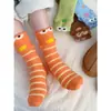 Calcetines de dormir de felpa gruesa de dibujos animados para otoño e invierno, cálidos y lindos, novedad, divertidos, 3D, calcetines de pez feo de Fondo de Bikini