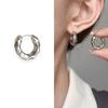 Nuevos Aretes de Hebilla Franceses Retro Simples de Moda Elegantes Color Contraste Oro y Plata Combinación de Colores Nicho Alta Gama Geométricos